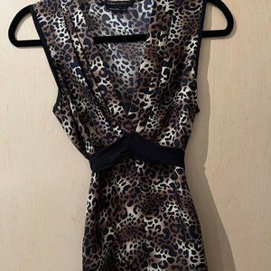 Leopard Print Back Tie BCBG Maxazria Top XS